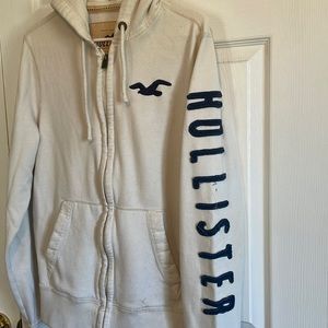 Hollister Mens Large Hoodie / Sweatshirt White/Cream